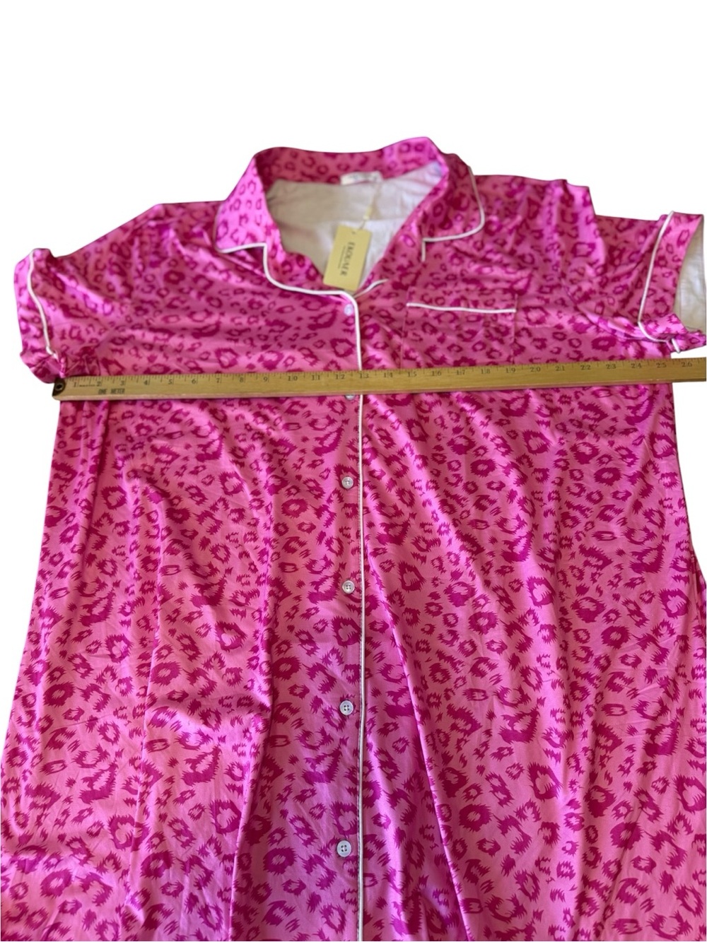Ekouaer Nightgown for Women Button Sleep Shirt V Neck Pajama Dress Pink - Picture 10 of 13